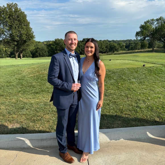 Plunge cowl back maxi dress - Picture 5 of 5